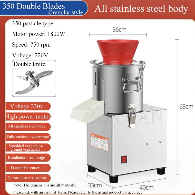 750 Rpm Electric Commercial Vegetable Cutter Mincing Baozi