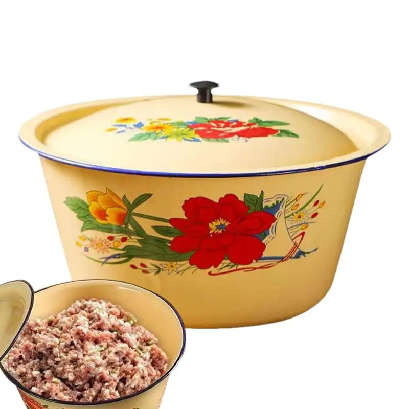 Bowl Enamel Bowls Enamelware Basin Soup Salad Serving