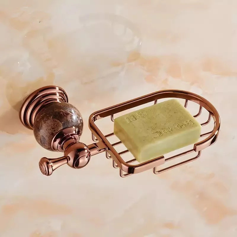 Bathroom Bath Shelf Rose Gold Paper Holder Towel