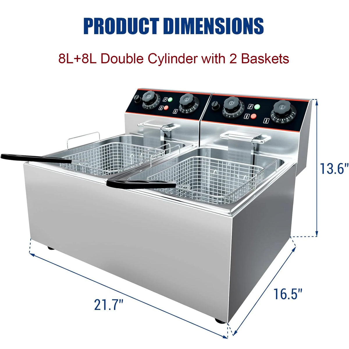 Commercial Electric Deep Fryer Baskets Stainless Steel Adjustable