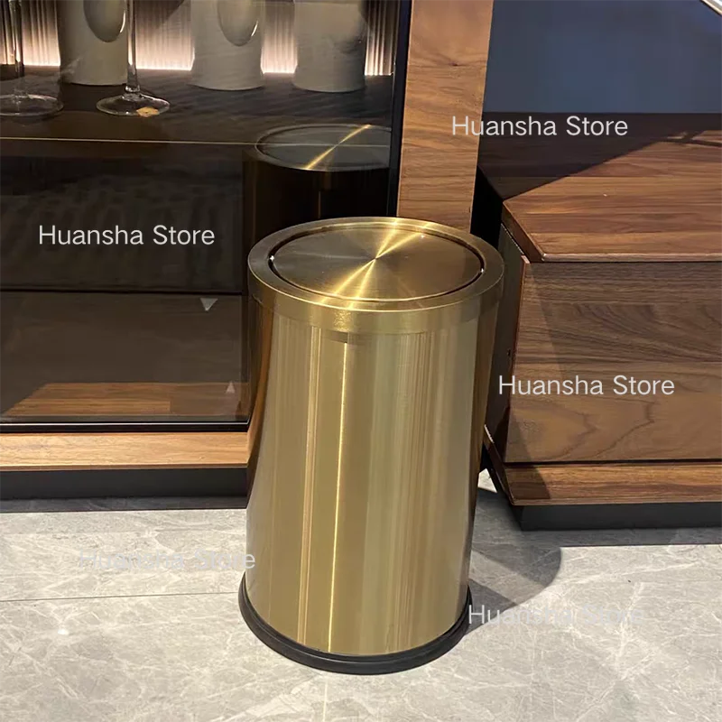 Stainless Steel Trash Can Gold Bathroom Bedroom Recycle