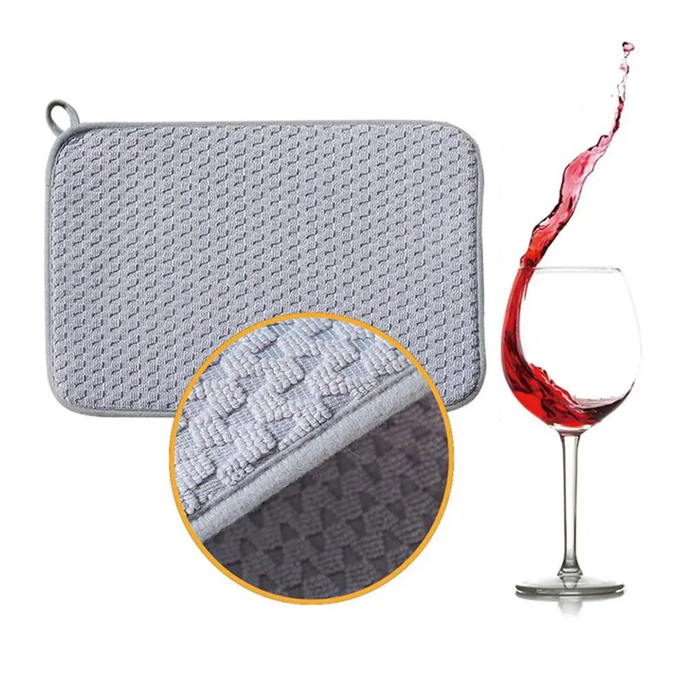 Dish Drying Pad Slip Resistant Dishwashing Mat Waterproof