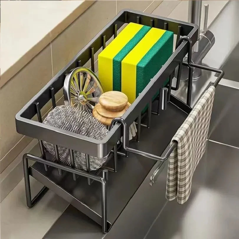Sponge Holder Drain Rack Sink Organizer Dish Cloth