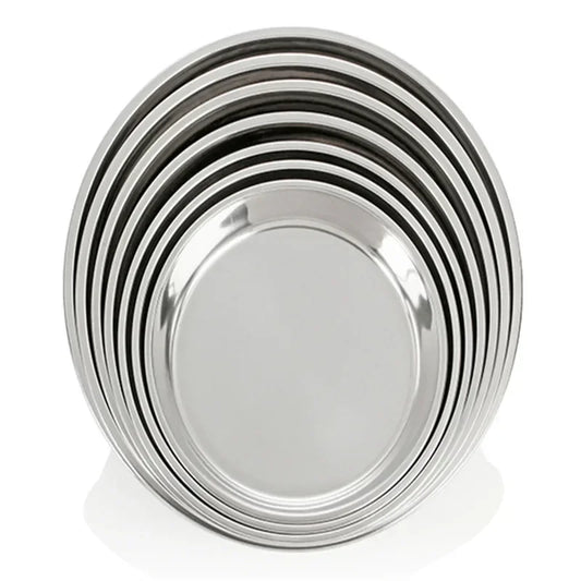 Stainless Steel Thick Flat Big Round Dish Charger