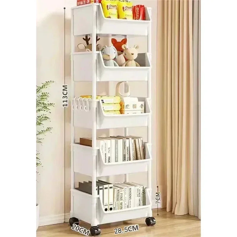 Organizer Storage Rack Mobile Snack Toy Trolley Desk