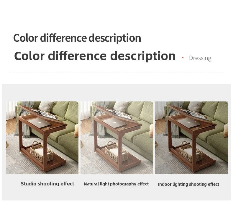 Mobile Solid Wood Coffee Table Living Room Storage