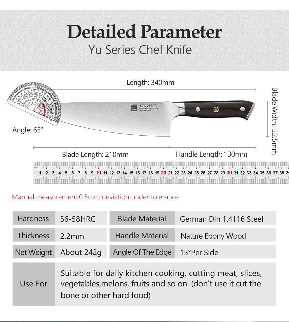Xinzuo Inch Chef Knife German 4116 Steel Profesional