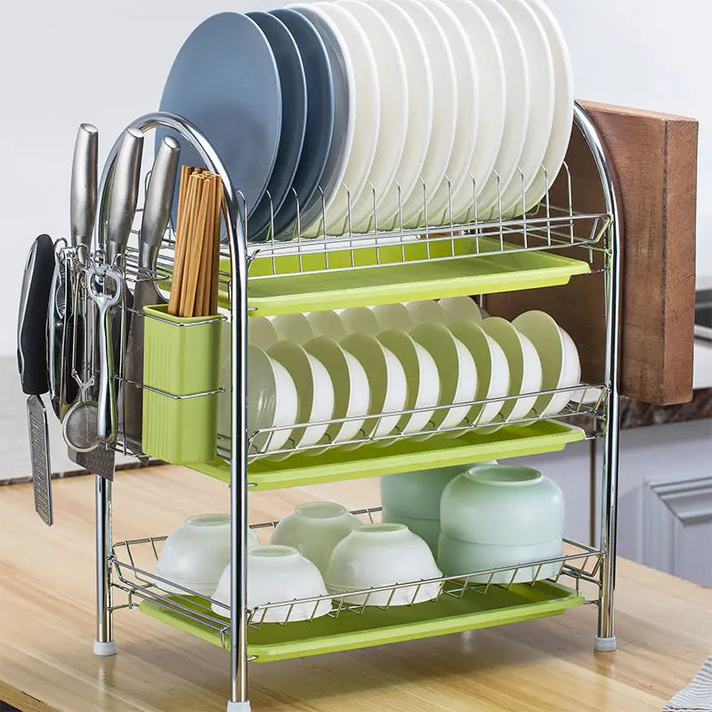 Dish Drying Rack Adjustable Stainless Steel Tier Plates