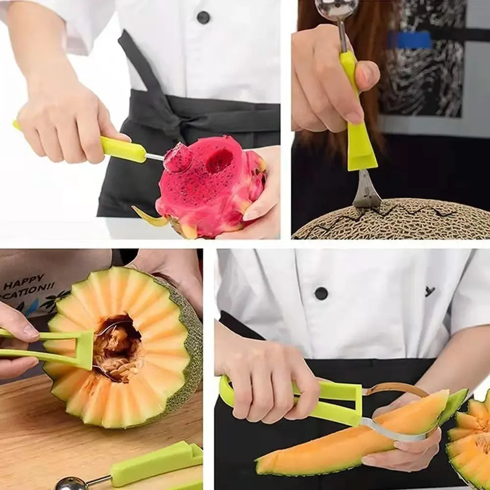 In Watermelon Slicer Cutter Scoop Fruit Carving Knife