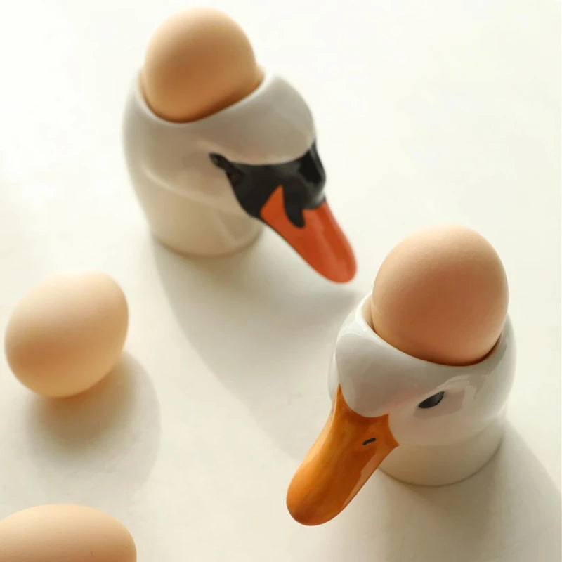 Ceramic Duck Swan Shape Egg Holder Storage Cup