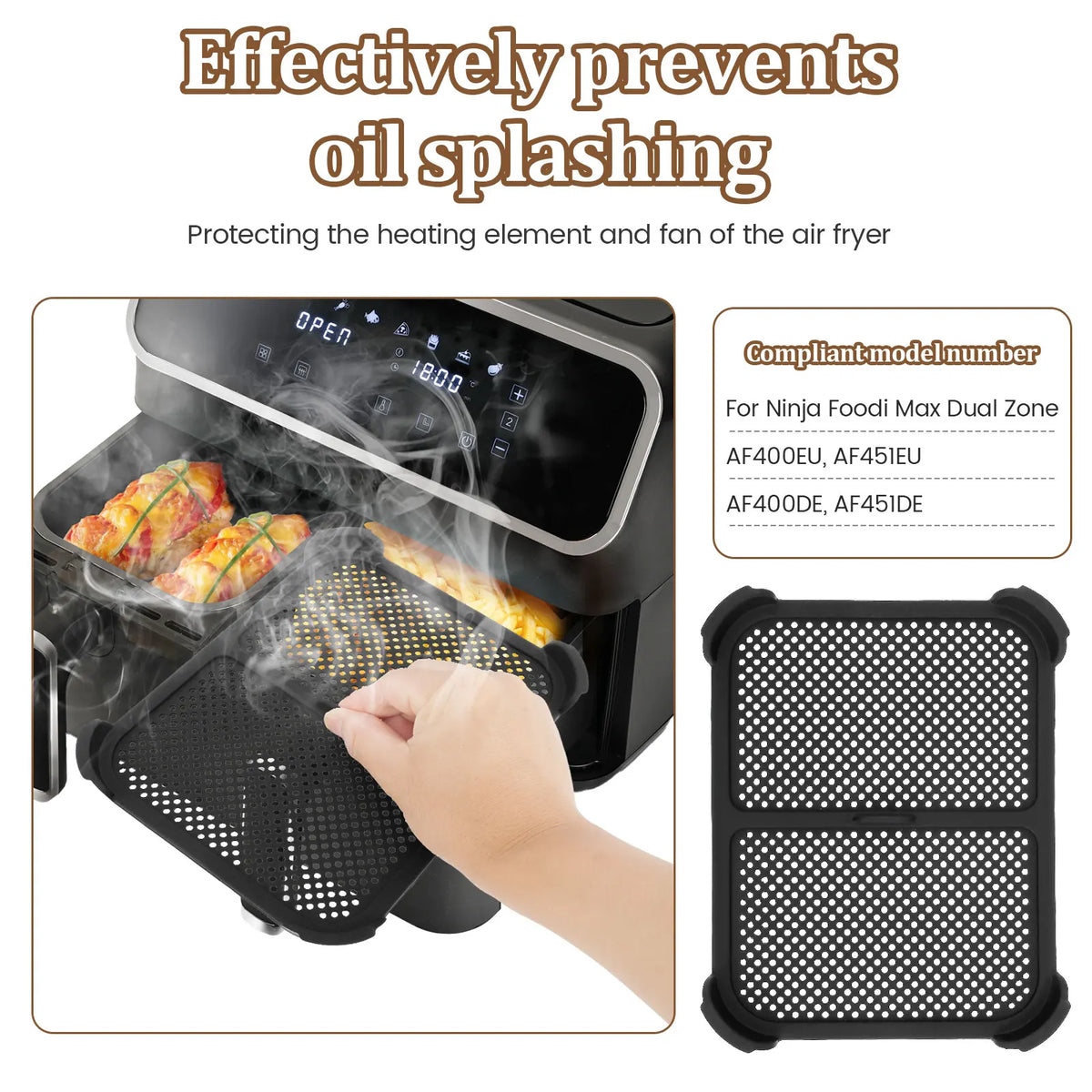 2pcs Air Fryer Splatter Guard Heat Resistant Air