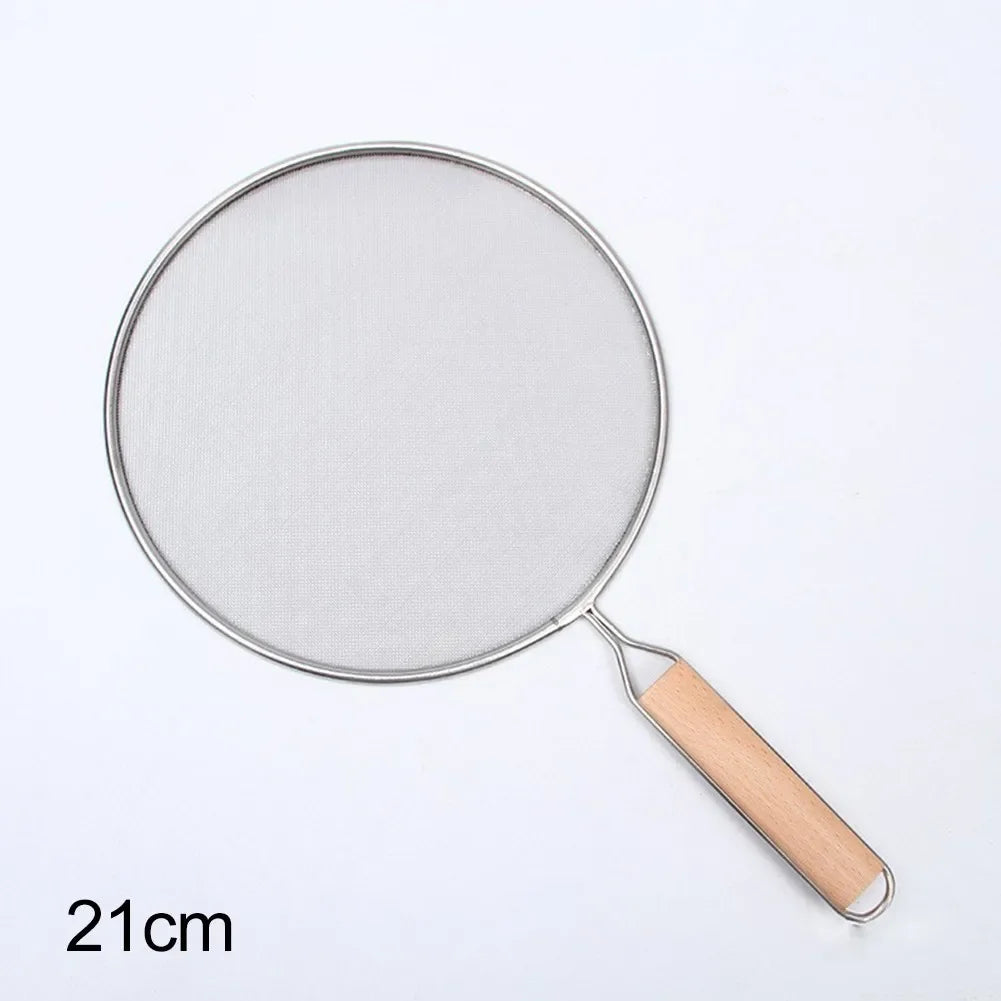 21-33cm Stainless Steel Oil Splatter Screen Frying Pan