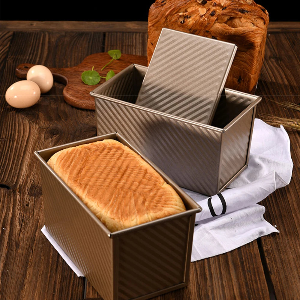 Square Baked Toast Box Loaf Pan Non-Stick Baking