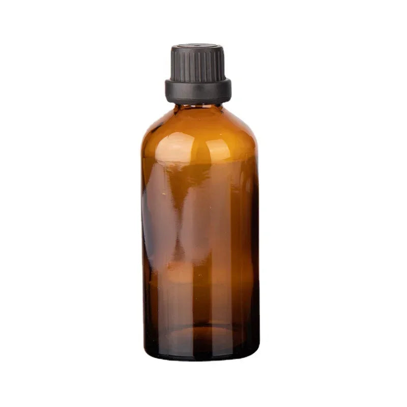 Tawny Fine Oil Bottle Big Head Brown Glass