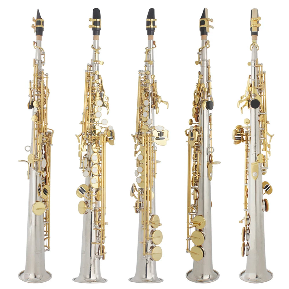 Slade Soprano Saxophone Flat Brass Sax Professional Saxophone
