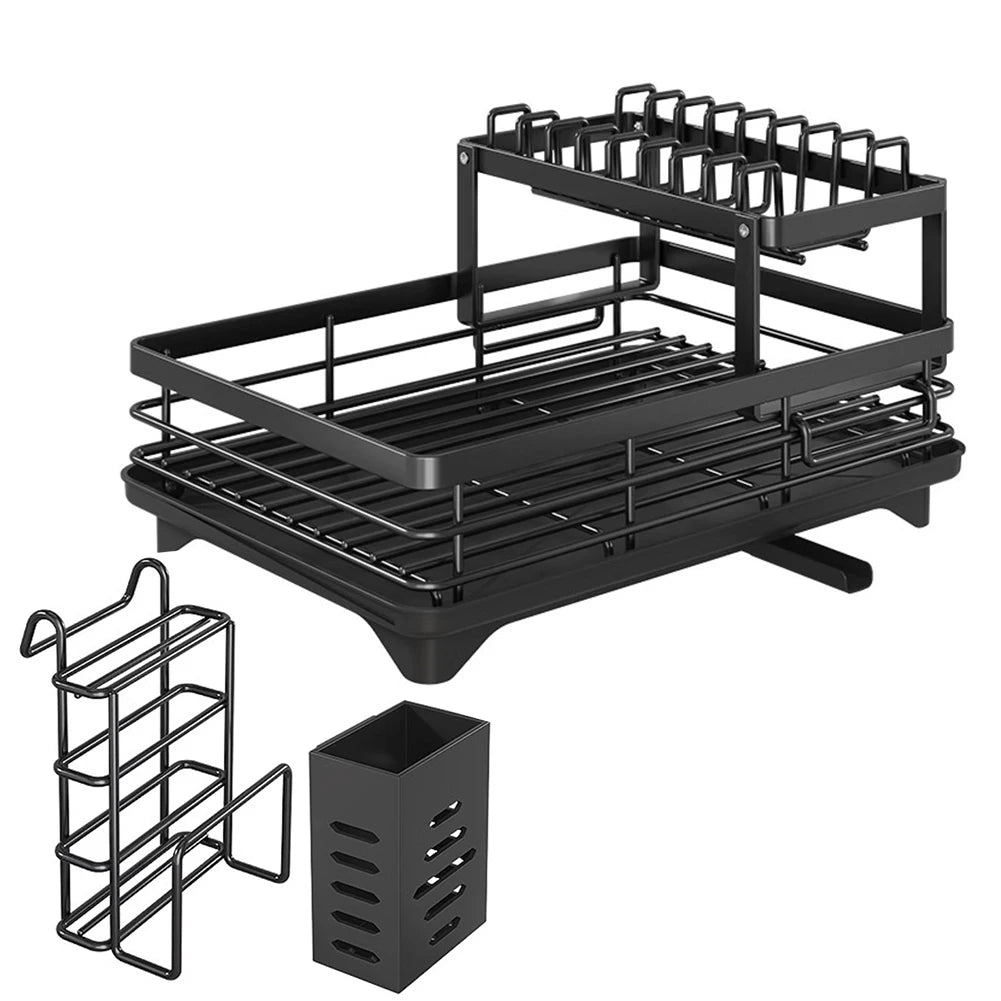 Dish Bowl Drainer Dish Drying Rack Adjustable Plates