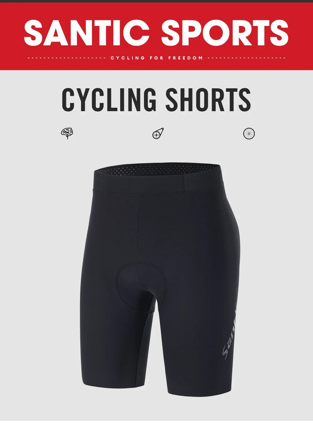 Santic Men Cycling Shorts Summer Breathable Half-Pants 4d
