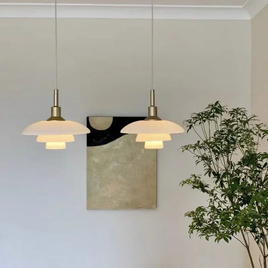 Danish Designer Dish Glass Pendant Lighting Nordic Bedroom
