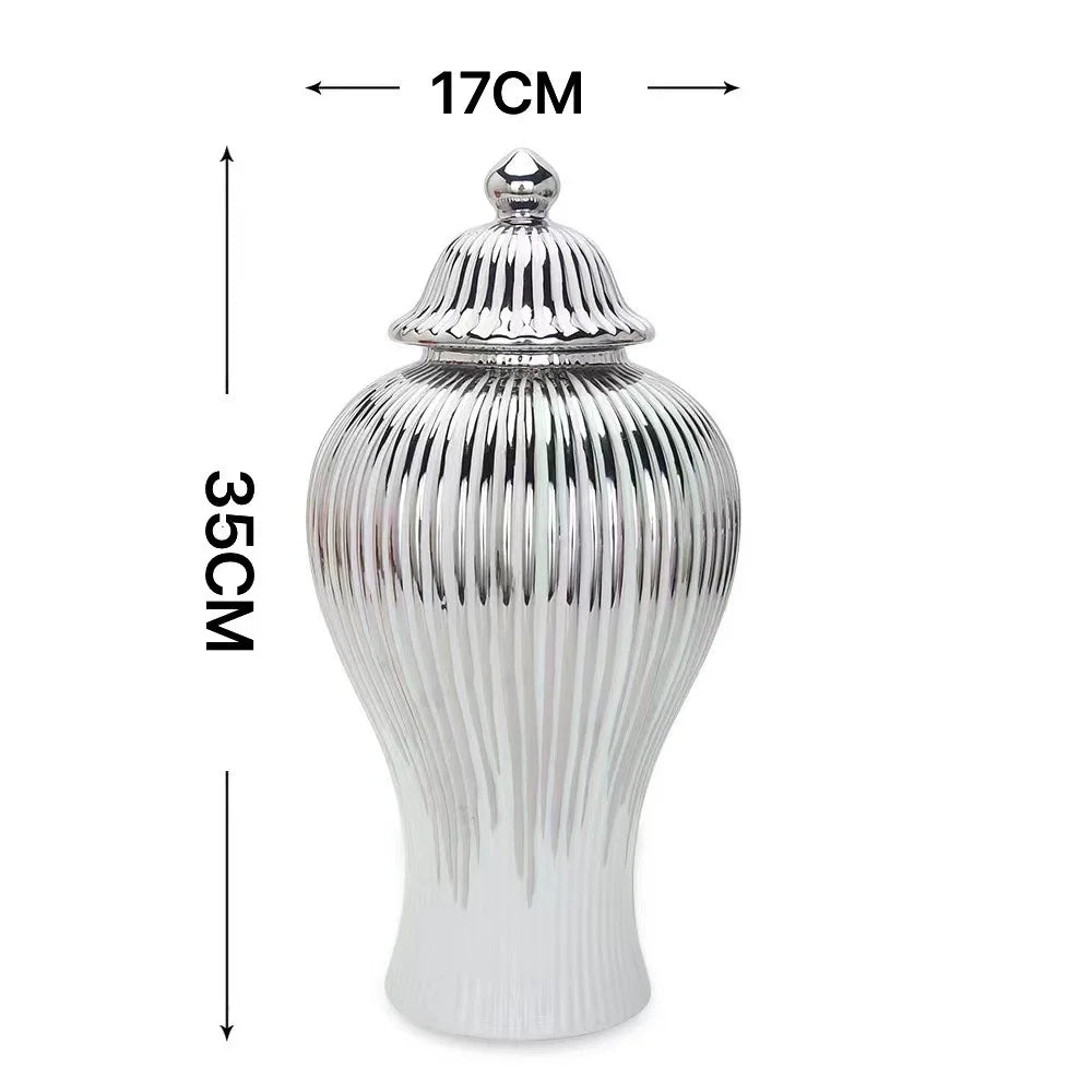 Vase Ceramic Luxury Electroplated General Jar European Ceramic