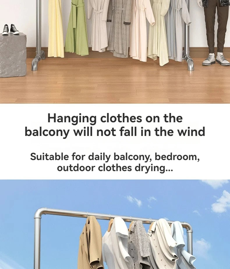 Floor Standing Clothes Rack Bedroom Hanging Clothes Rack