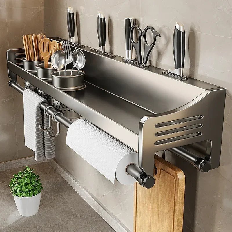 Wall-Mounted Organizer Shelf Spice Storage Rack Seasoning