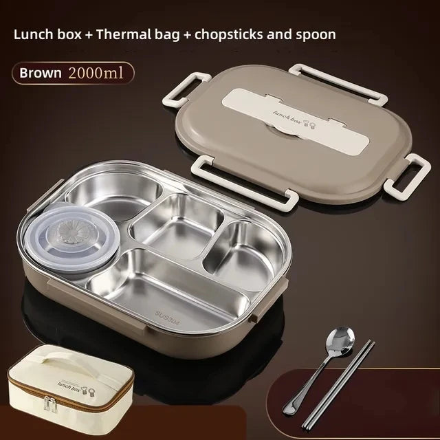 304 Stainless Steel Compartment Insulated Lunch Box Office