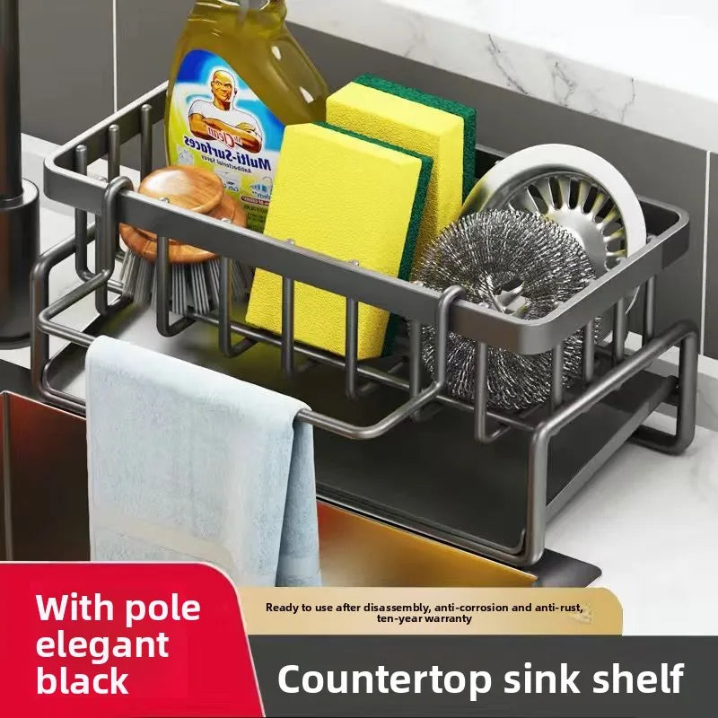 Sponge Holder Drain Rack Sink Organizer Dish Cloth