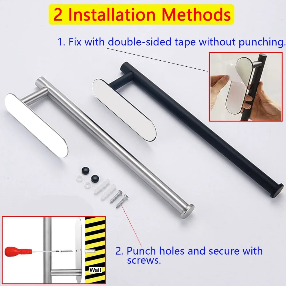 1/2pcs Paper Towel Holder Toilet Paper Holder Adhesive