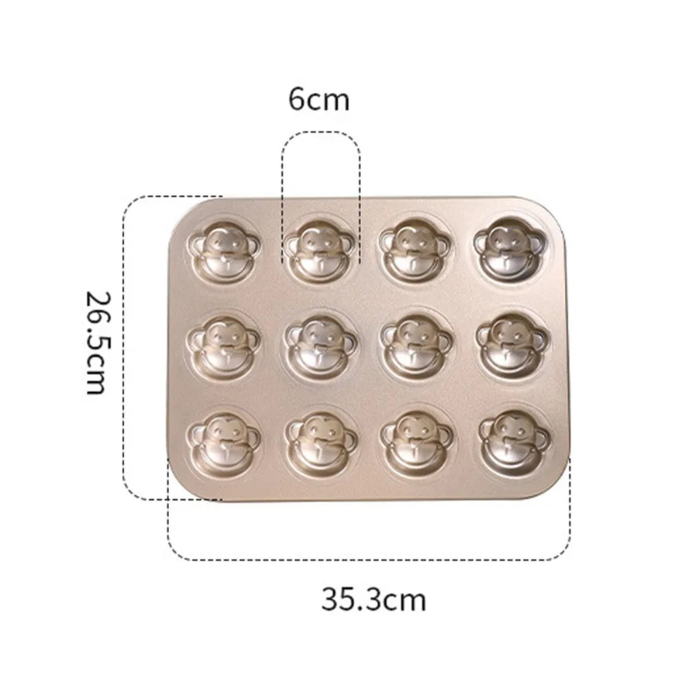 Cute 6/12 Cavity Cake Mold Non Stick Carbon