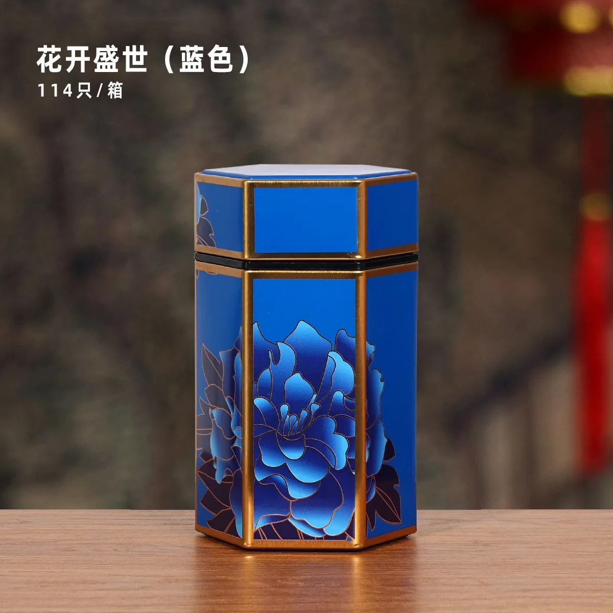 Tea Organizer Lids Hexagonal Tinplate Food Storage Jars