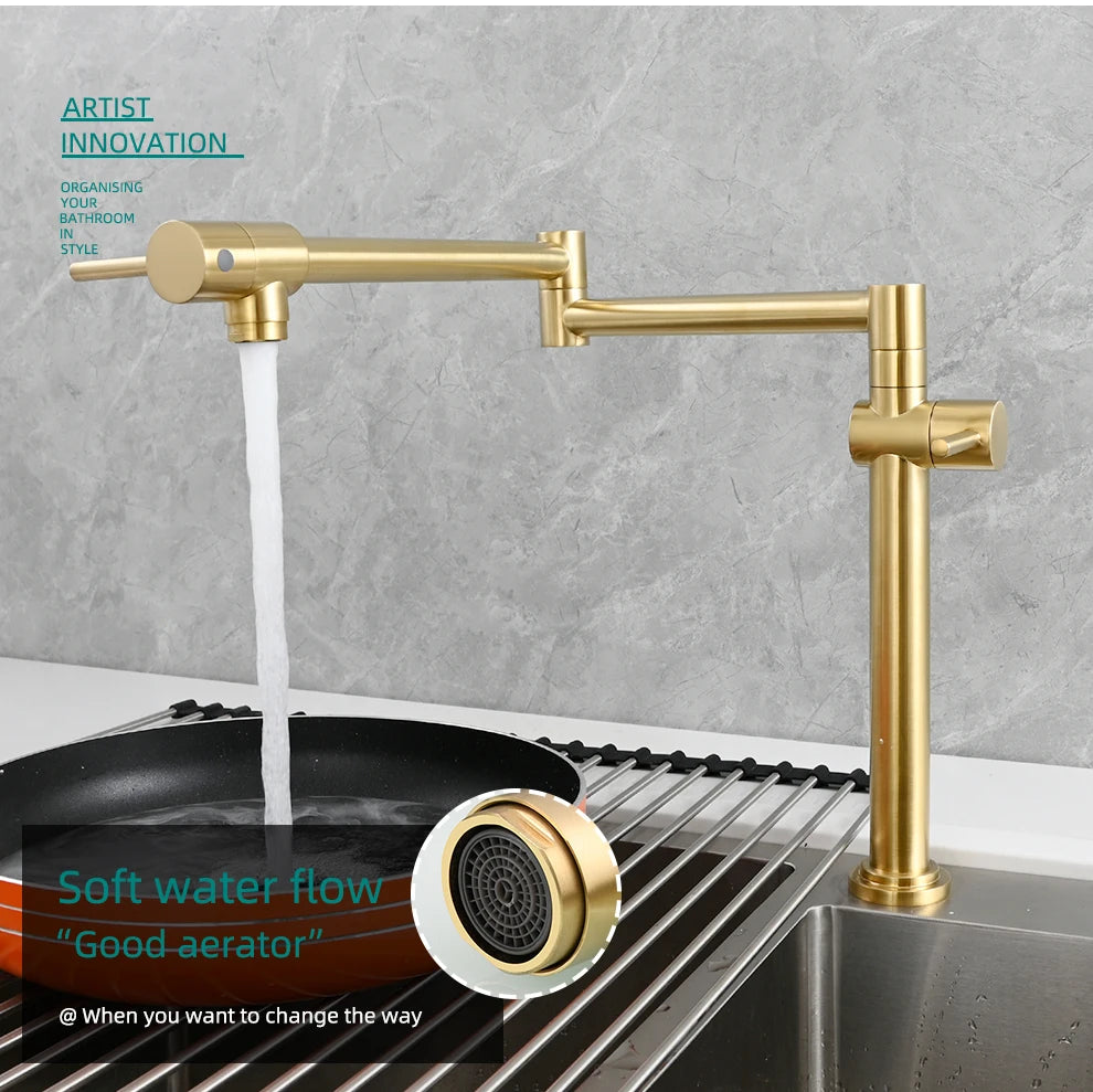 Ciencia Brass Pot Filler Faucet Wall Mount Sink