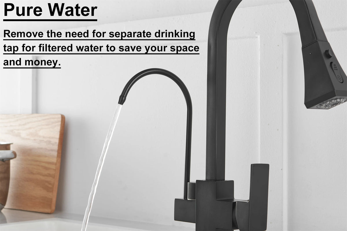 Square Touch On Filter Faucets Pull Down Cold