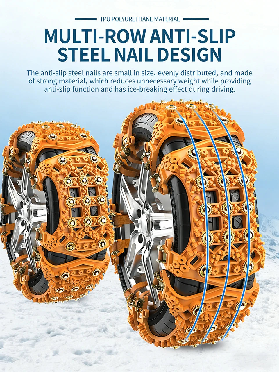Automobile Snow Chains Winter Tire Anti-Skid Chain 165-255mm