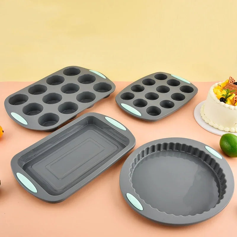 Silicone Fluted Cake Pans Non-Stick Oven Baking Pans
