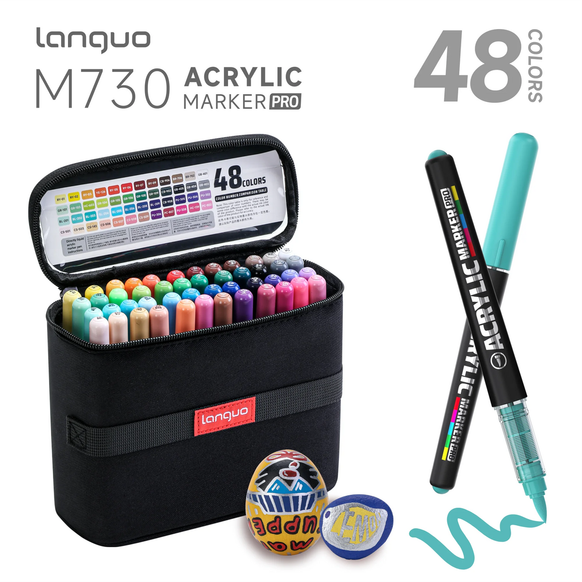 Languo Acrylic Marker Pro 48/72/96/192 Colors 1-5mm Brush
