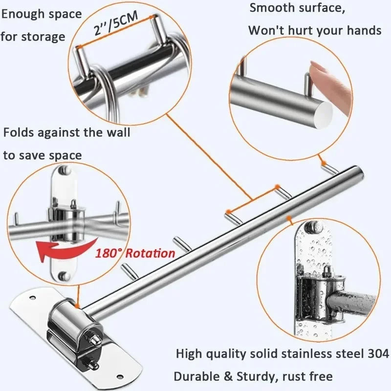 Clothes Hanger Rack Swing Arm Folding Clothes Hanger