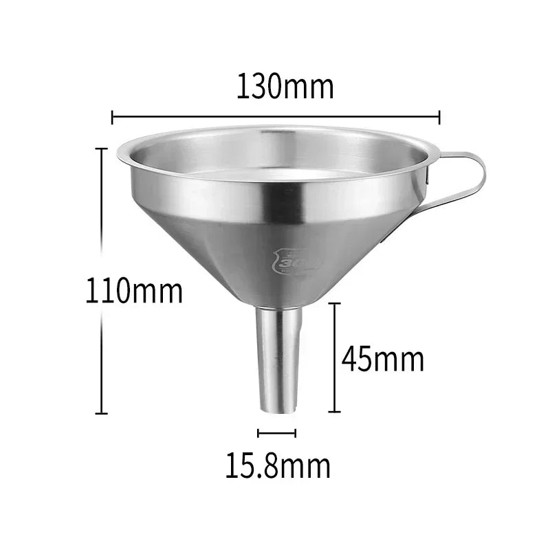 304 Stainless Steel Funnel Metal Wide Mouth Funnel