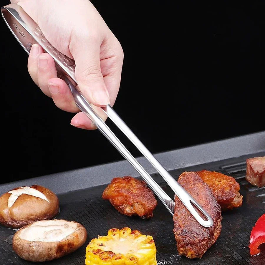 Long Stainless Steel Tongs Non-Slip Heat Resistant Bbq