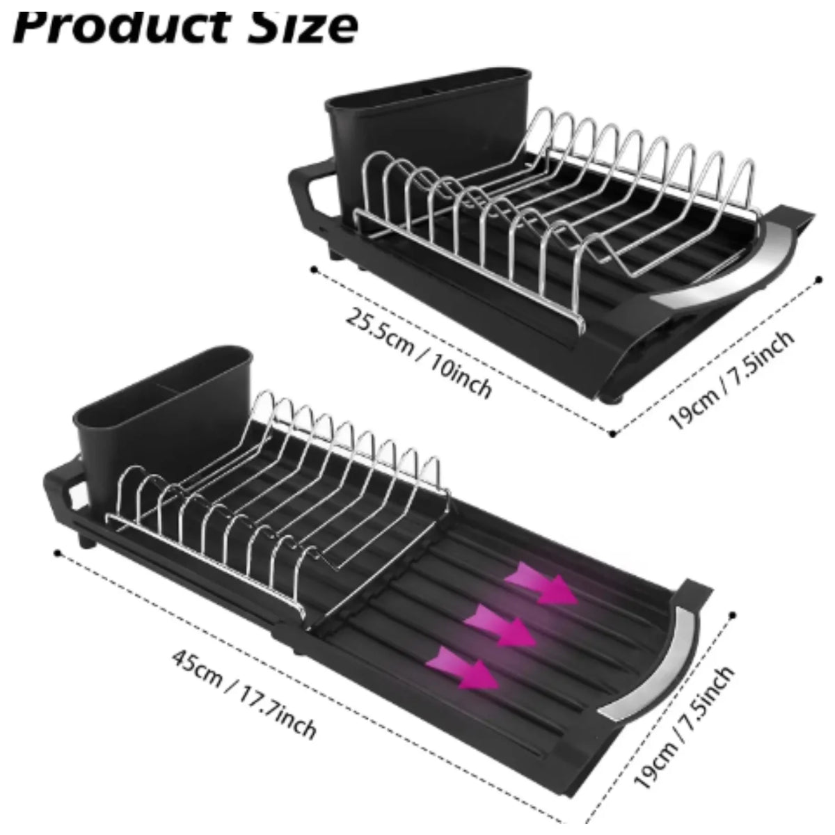 Expandable Dish Drying Rack Dish Racks Counter Adjustable