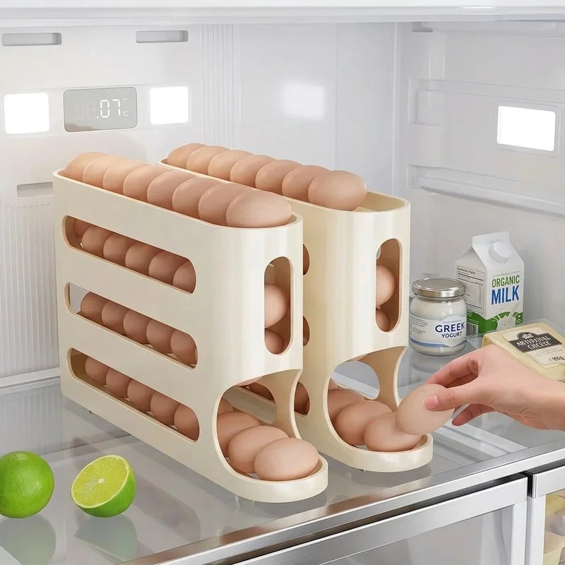 2/3/4 Tier Egg Holder Storage Container Automatic Rolling