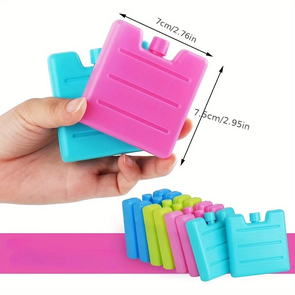 1/8pc Reusable Gel Ice Blocks Cooler Bag Stackable