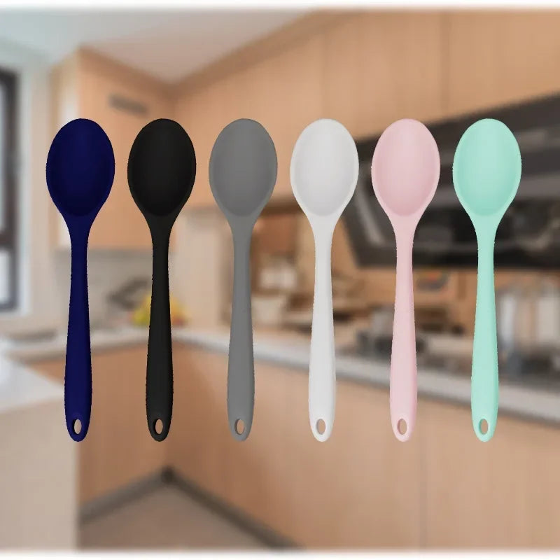 3pcs Silicone Spoon Mixing Soup Spoons Mixing Ladle
