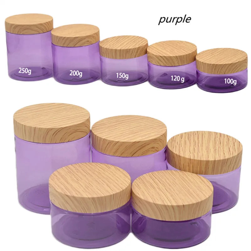 New100/120/150/200g/250g Pet Cream Jar Imitation Wood Grain Lid