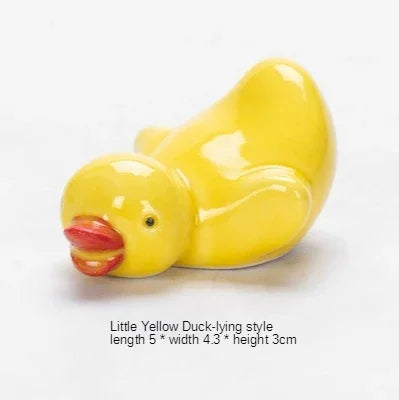 1-5pcs Funny Duck Ceramic Crafts Chopstick Shelf Resturant