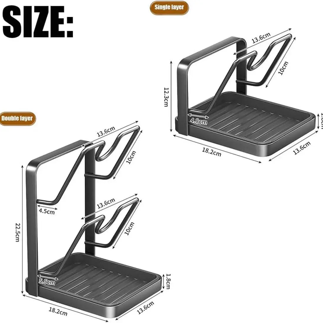 Pot Lid Storage Rack U-Shaped Slots Countertop Rack