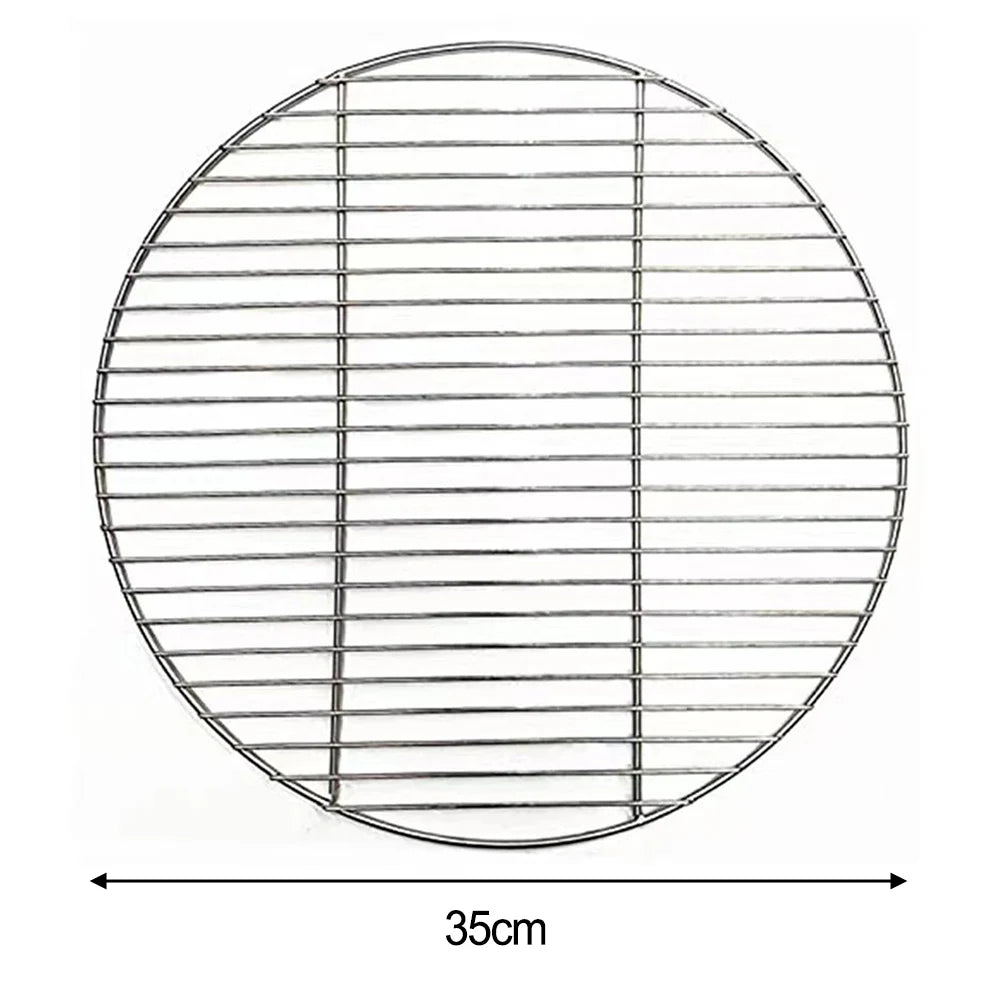 1pc 30/35/40cm Stainless Steel Round Grid Net Barbecue