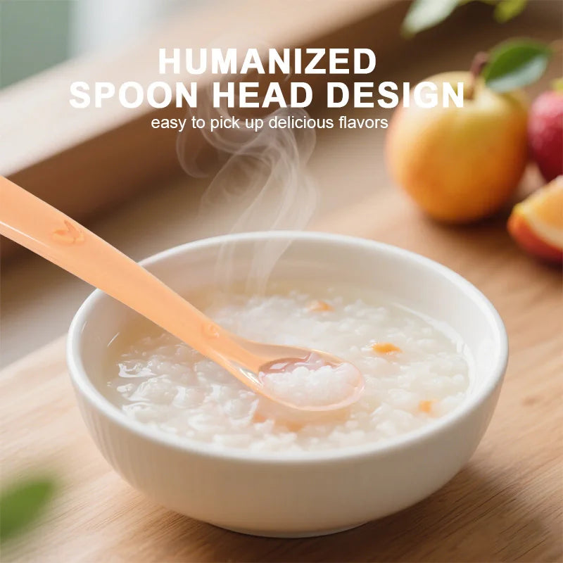 Baby Silicone Spoon Learning Spoon Love Pattern Tableware
