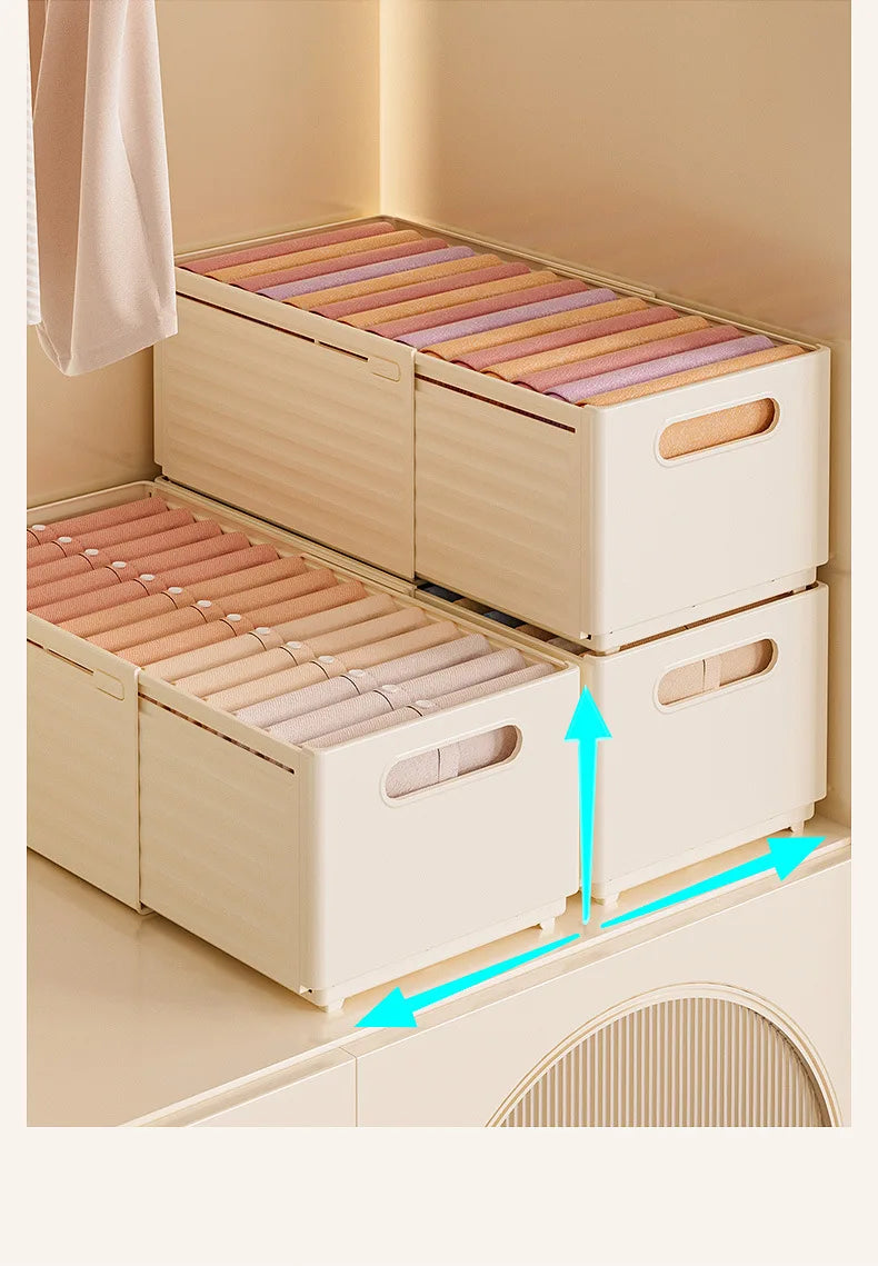 Adjustable Clothes Storage Box Closet Organizer Categorized