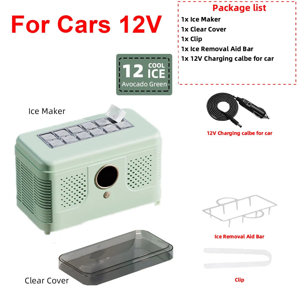 12v/220v Mini Ice Maker Car Dorm Office Camping