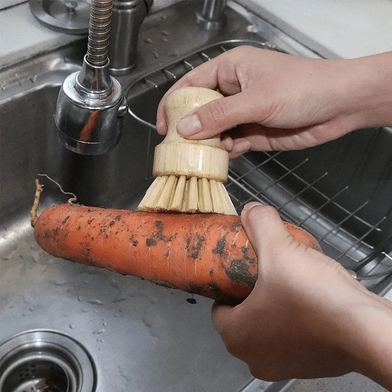 Bamboo Dish Scrub Brush Soap Dish Wooden Dish